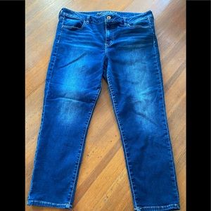 American Eagle Medium Wash Stretch Jegging Crop